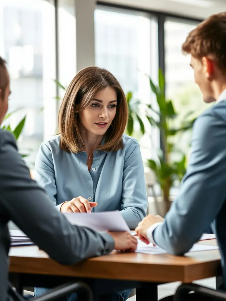 A consultant advising a client in a modern office setting, representing EJ Enterprises' personalized consulting services.